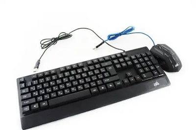 Набор: игровая клавиатура + мишка с подсветкой Zeus GAMING KEYBOARD M-710 Черный