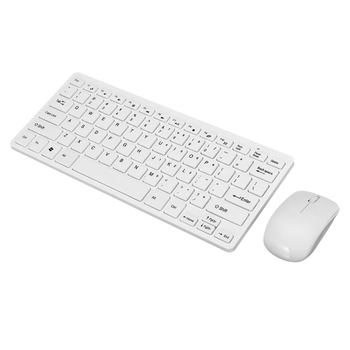 Беспроводная клавиатура и оптическая мишка USB адаптер KeyBoard K-03 Белый