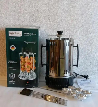 Електрошашличниця Bbq вертикальна на 6 вилок Domotec MS-7781 1000W