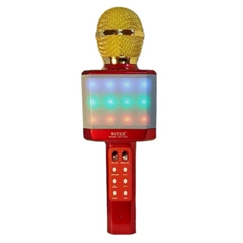 Беспроводной Bluetooth микрофон для караоке Wster WS-1828 с функцией изменения голоса Red (3_06312)