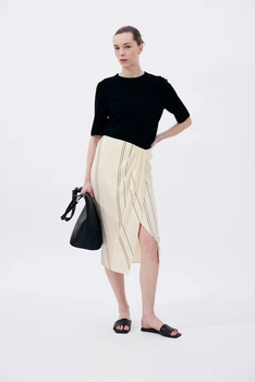 Спідниця міді H&M 271230323 L Кремовий/Чорний