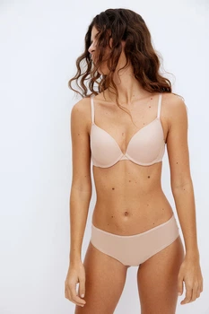 Бюстгальтер push-up H&M 270506098_beige 75D Темно-бежевий