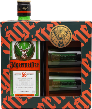 Ликер Jägermeister 0.7 л 35% + 2 Рюмки 40 мл (4067700013019Z)