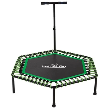 Фитнес батут с ручкой, 50" (127см) Let'sGo, черный-салатовый