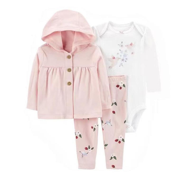 Дитячий комплект (толстовка+боді+штани) для дівчинки Carters 109166 76-81 см Рожевий