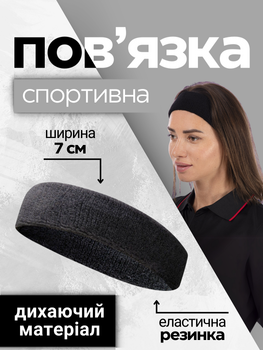 Повязка на голову женская мужская для волос спортивная резинка для спорта летняя на лоб для бега на волосы для девочек для футболистов на уши лента для головы широкая мягкая хлопковая от пота полоска для футбола обруч защита глаз Hechpro АНBA001 ч