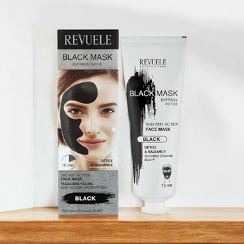 Черная экспресс-маска для лица Revuele Express Detox Black Mask, 80 мл