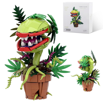 Конструктор букет цветы “Растение-Пиранья Audrey II” цветок каннибал хищник монстр людоед Марио орхидея на 327 элементов