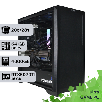 Игровой компьютер GamePC Ultra #437 Core i7 14700K/64 GB/SSD 4TB/GeForce RTX 5070Ti 16GB сборка для киберспорта современных игр стрима