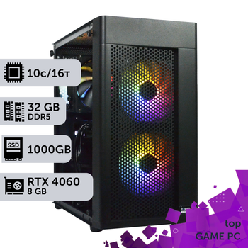 Игровой компьютер GamePC TOP #454 Core i5 14400F/32 GB/SSD 1TB/GeForce RTX 3060 12GB сборка для киберспорта современных игр стрима