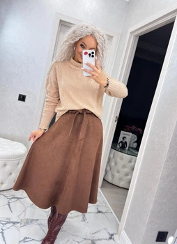 Fashions • замшева спідниця-міді Fashions 46-48 коричневий (4816-ши)