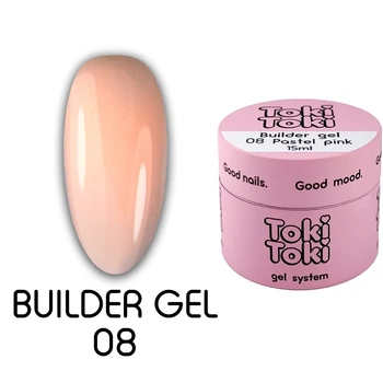 Гель будівельний Toki-Toki Builder Gel №08 Pastel Pink, 15 мл