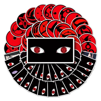 Набор стикеров наклейки Наруто Шаринган 50 штук Naruto Sharingan