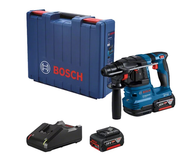 Аккумуляторный перфоратор Bosch GBH 185-LI Professional (SDS+, 2х18 В, 4Ач) + кейс 2 АКБ и зарядное устройство (25408)