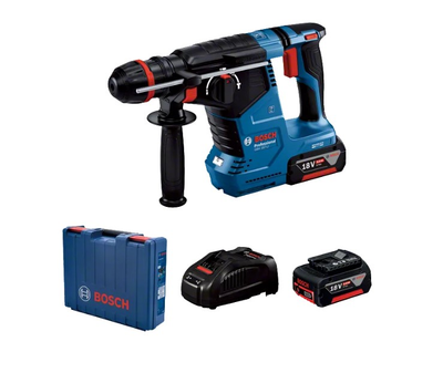 Аккумуляторный перфоратор Bosch GBH 187-LI OneChuck (SDS+, 2х18 В, 5Ач) + кейс 2 АКБ и зарядное устройство (25424)