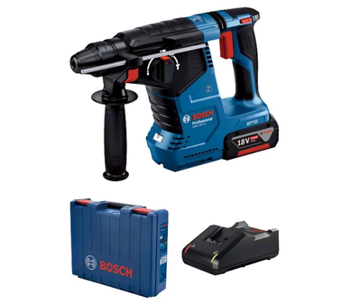 Аккумуляторный перфоратор Bosch GBH 187-LI Professional (SDS+, 18 В, 5Ач) + кейс АКБ и зарядное устройство (25422)