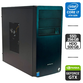 Компьютер Green Vision GV-CS M01 Tower / Intel Core i7-4790S (4 (8) ядра по 3.2 - 4.0 GHz) / 16 GB DDR3 / 256 GB SSD + 500 GB HDD / nVidia GeForce GTX 1060, 6 GB GDDR5, 192-bit / 400W б/у
