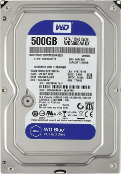 Жесткий диск SATA III WD Blue 3.5" 500GB WD5000AAKX 7200 об/мин