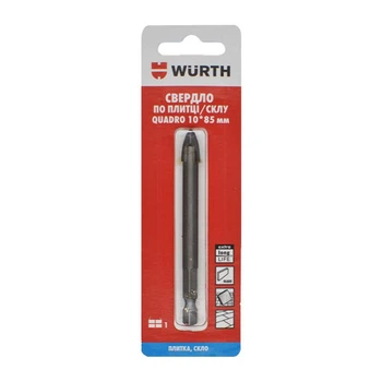 Сверло по плитке и стеклу Wurth Quadro 1641011080 10*85 мм