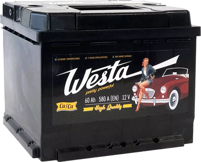 Автомобильный аккумулятор Westa 6CT-60 АЗ (1) Pretty Powerful