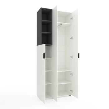 Шафа Metkas Home A003L 900x420x2300 ЛДСП Білий Сніг - Антрацит
