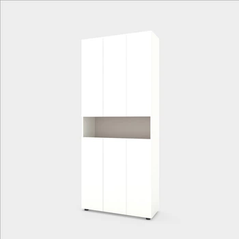 Шкаф Metkas Home B001 900x350x2130 ЛДСП Белый снег - Кашемир