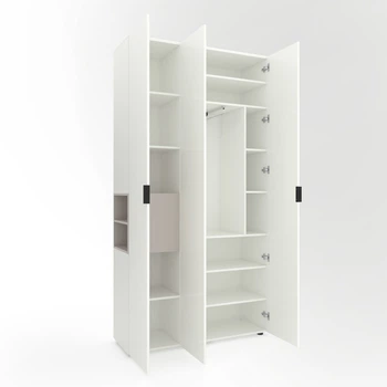 Шафа Metkas Home A015L 1200x420x2300 ЛДСП Білий Сніг - Кашемір