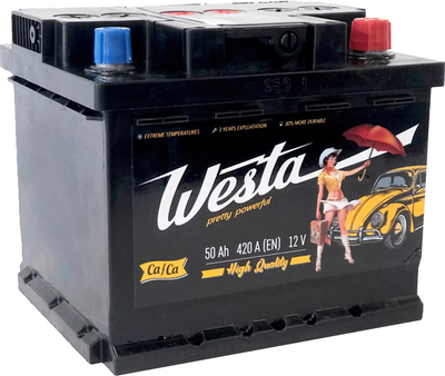 Автомобильный аккумулятор Westa 6CT-50 АЗ (0) Pretty Powerful