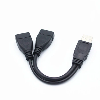 Кабель USB 2.0 разветвитель, тип Y, папа в 2 мамы кабель 15см