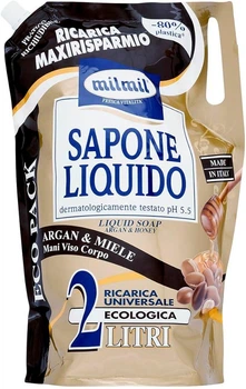 Жидкое мыло с аргановым маслом и медом Milmil Sapone Liquido Argan & Miele, 2л