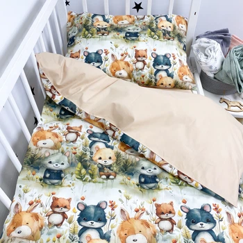 Детское постельное белье для кроватки 120х60 см Oh My Kids «Зверята»