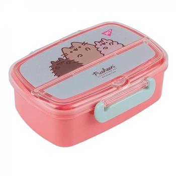 Ланч-бокс YES (708371) Pusheen с ложкой и вилкой 750 мл, розовый для девочек