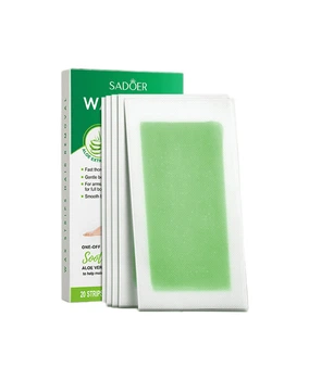 Воскові смужки для депіляціі з екстрактом алое вера Sadoer Wax Strips Hair Removal Aloe Vera
