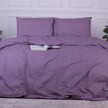 Комплект постільної білизни MirSon Ranforce Elite Полуторний Євро 160х220 см 17-0626 Geometry Purple Ранфорс (2200008205263)