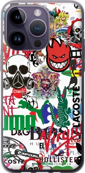Чехол на iPhone 14 Pro Max Many different logos "4022u-2667-70447"