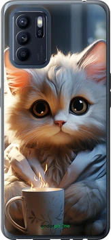 Чехол на Oppo Reno6 Z White cat "5646u-2477"