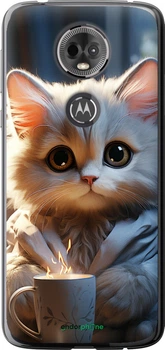 Чехол на Motorola Moto E5 Plus White cat "5646u-1412"