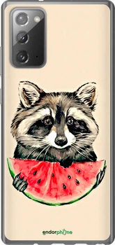 Чехол на Samsung Galaxy Note 20 Енотик с арбузом "4605t-2036-70447"