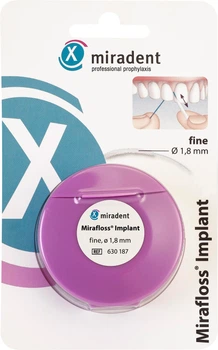 Флос Miradent Mirafloss Implant CHX fine Ø 1.8 мм 15 см х 45 шт (4250107603758)