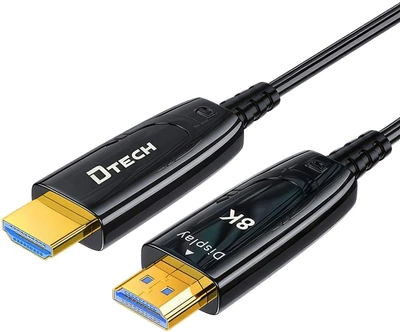 Кабель оптический Dtech DT-HOF8030 HDMI 2.1 Male-Male 30 м Черный (74-00104)