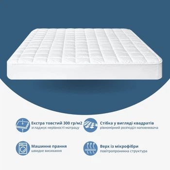 Наматрацник IDEIA "SleepDream" 90х200х35 (з натяжним бортом по периметру), Білий 000035897