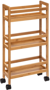 Regal lazienkowy 5five Simply Smart na kolkach bambusowy 3 polki (3560233827005) (955555907595175) - Outlet
