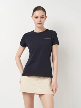 Футболка бавовняна жіноча Tommy Hilfiger 11445.3 M Темно-синя (smt2000000027746)