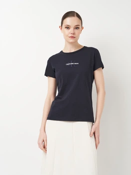 Футболка бавовняна жіноча Calvin Klein Jeans 11456.3 M Темно-синя (smt2000000029337)