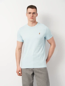 Футболка бавовняна чоловіча Polo Ralph Lauren 11314.7 2XL Світло-блакитна (smt2000000032009)