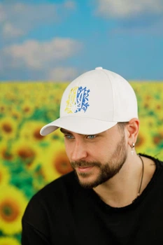 Бейсболка унисекс Braxton Квітуча Україна 57465 56-60 Белый (57825)