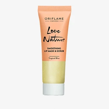 Цукрова маска-скраб для губ 2 в 1 Oriflame Love Nature з м'ятою та лаймом, 15 мл