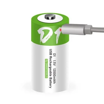 Акумуляторна батарейка Тип D (R20, 373, LR20, L20) Smartoools з USB TYPE-C 12000mWh (16222)