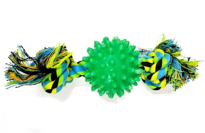 Игрушка для собак Croci шипованный мяч с канатом 25 см C6098428