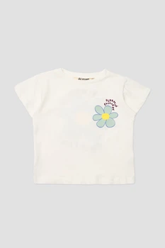 Футболка с коротким рукавом для девочки 80 цвет молочный YUKI ЦБ-00274853